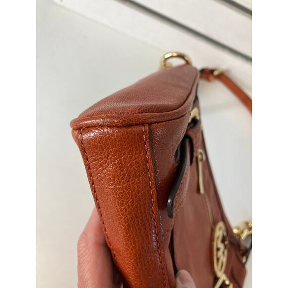 MICHAEL KORS BURNT ORANGE LEATHER SMALL CROSSBODY BAG - Picture 13 of 16